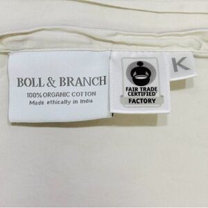 Boll & Branch 100% Organic Cotton King flat Sheet - white with white stripes